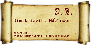 Dimitrievits Nándor névjegykártya