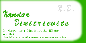 nandor dimitrievits business card