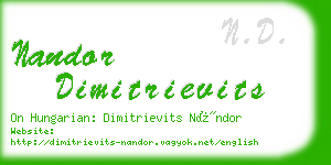 nandor dimitrievits business card